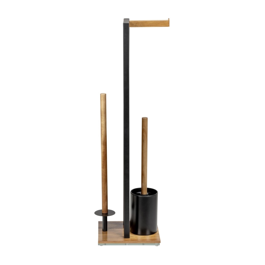 WENKO 25784100 - Σετ WC RIVALTA 18x70 cm καφέ/μαύρο
