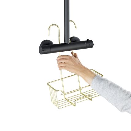 WENKO 25937100 - Καλάθι ντους MILO 25x36 cm ανοξείδωτο/χρυσό/διάφανο