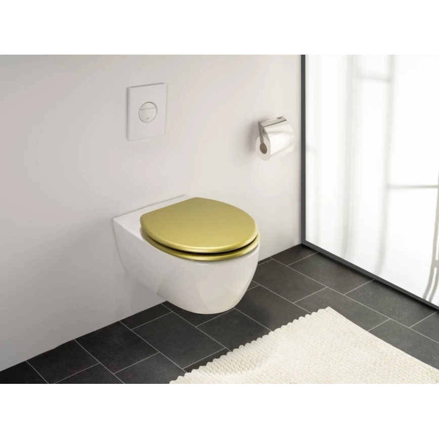 WENKO 26010100 - Κάθισμα WC ALDENO 37x41 εκ. χρυσό/ασημί