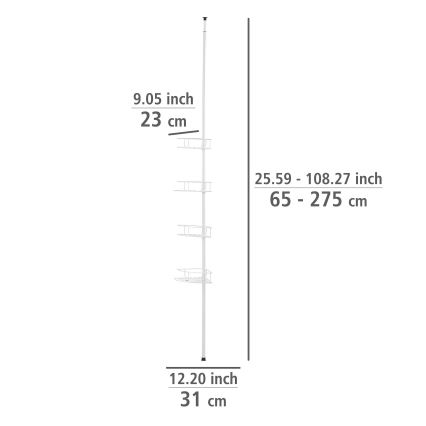 WENKO 26015100 - Γωνιακό ράφι DOLCEDO 31x230 cm ανοξείδωτο/λευκό