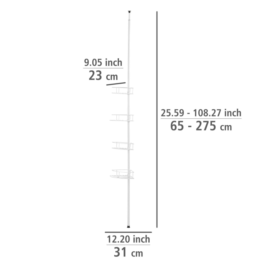 WENKO 26015100 - Γωνιακό ράφι DOLCEDO 31x230 cm ανοξείδωτο/λευκό