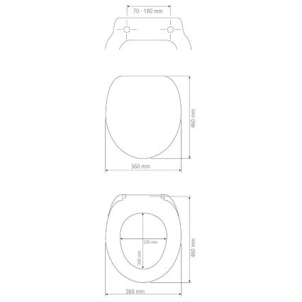 WENKO 26030100 - Κάθισμα WC GALATI 46x36 cm ανθρακί