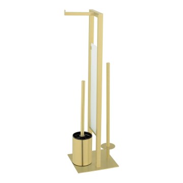 WENKO 26034100 - Σετ WC RIVALTA 18x70 cm ανοξείδωτο/χρυσό/λευκό/μαύρο