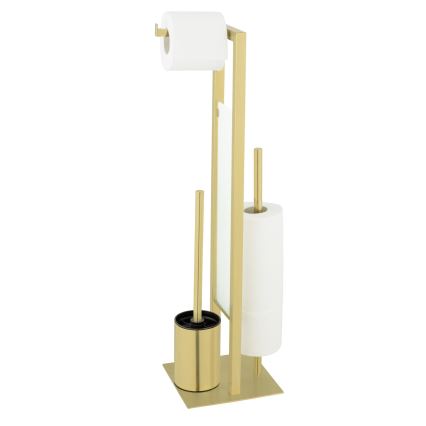 WENKO 26034100 - Σετ WC RIVALTA 18x70 cm ανοξείδωτο/χρυσό/λευκό/μαύρο