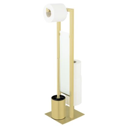 WENKO 26034100 - Σετ WC RIVALTA 18x70 cm ανοξείδωτο/χρυσό/λευκό/μαύρο