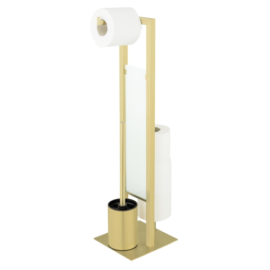 WENKO 26034100 - Σετ WC RIVALTA 18x70 cm ανοξείδωτο/χρυσό/λευκό/μαύρο