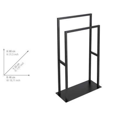 WENKO 26056100 - Βάση για πετσέτες RIVALTA 46x80 cm ανοξείδωτο ατσάλι/μαύρο