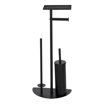 WENKO 26060100 - Σετ WC COSENZA 32,5x72 cm μαύρο