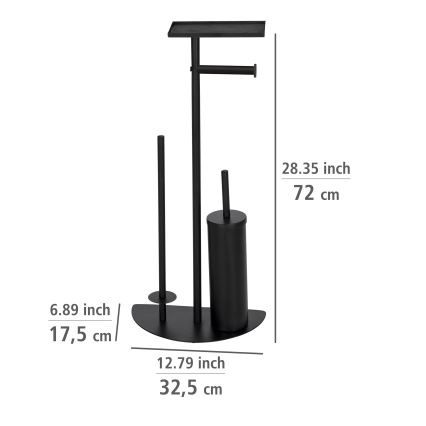 WENKO 26060100 - Σετ WC COSENZA 32,5x72 cm μαύρο