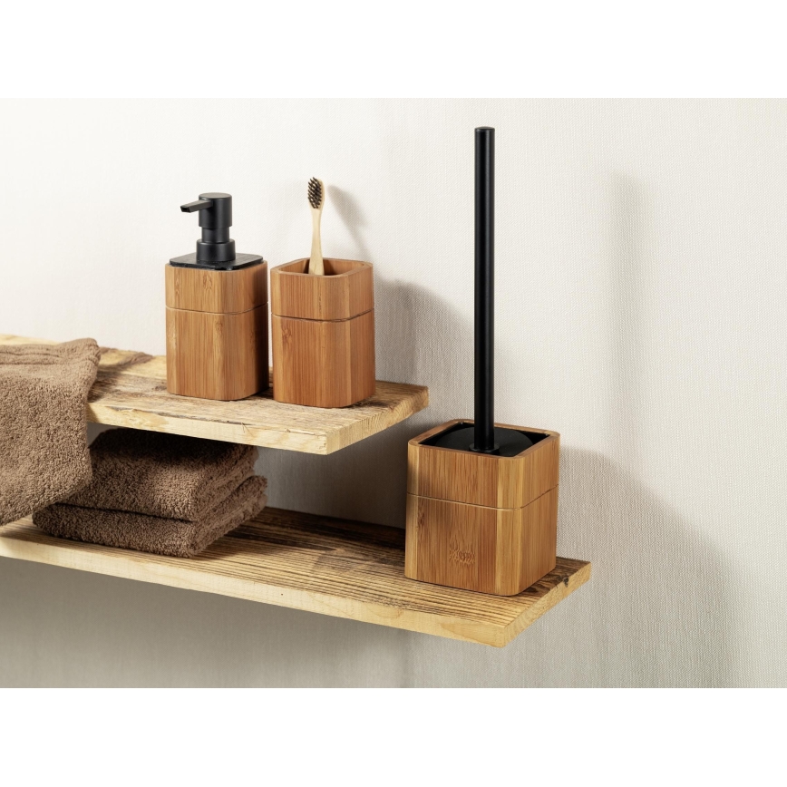 WENKO 26102100 - Δοσομετρητής υγρού σαπουνιού SERRO 7,5x16,5 εκ. καφέ/μαύρο