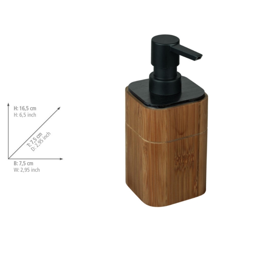 WENKO 26102100 - Δοσομετρητής υγρού σαπουνιού SERRO 7,5x16,5 εκ. καφέ/μαύρο