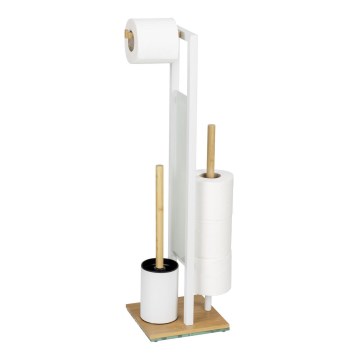 WENKO 26214100 - Σετ WC RIVALTA 18x70 cm καφέ/λευκό