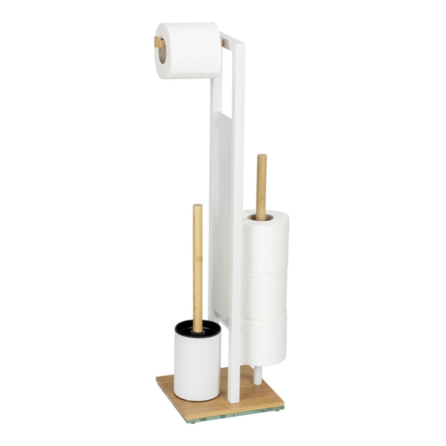 WENKO 26214100 - Σετ WC RIVALTA 18x70 cm καφέ/λευκό