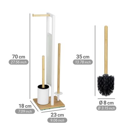 WENKO 26214100 - Σετ WC RIVALTA 18x70 cm καφέ/λευκό