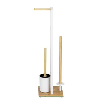 WENKO 26214100 - Σετ WC RIVALTA 18x70 cm καφέ/λευκό
