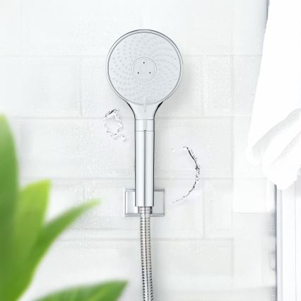 WENKO 26362100 - Κεφαλή ντους Σύστημα εξοικονόμησης νερού 12x12 cm γυαλιστερό χρώμιο/λευκό