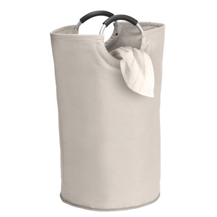 WENKO 3440001100 - Καλάθι ρούχων STONE 38x72 cm μπεζ/ασημί/μαύρο