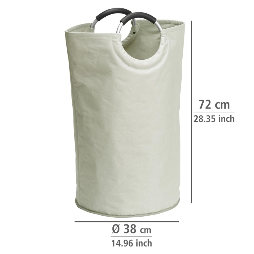 WENKO 3440001100 - Καλάθι ρούχων STONE 38x72 cm μπεζ/ασημί/μαύρο