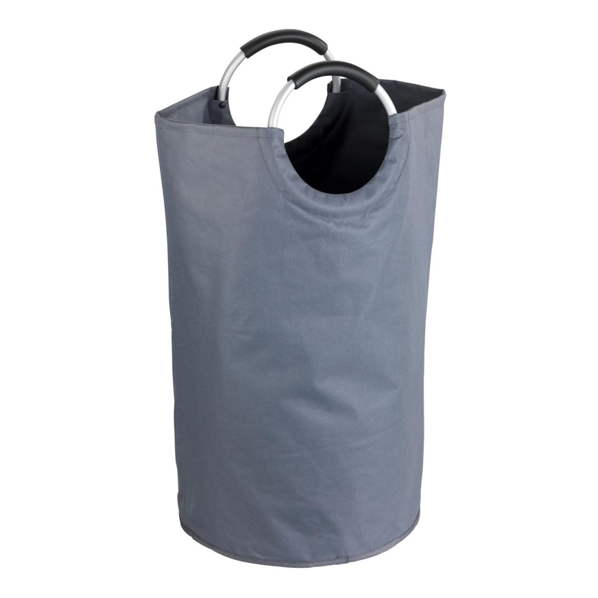 WENKO 3440803100 - Καλάθι ρούχων JUMBO 38x72 cm ανθρακί/ασημί/μαύρο
