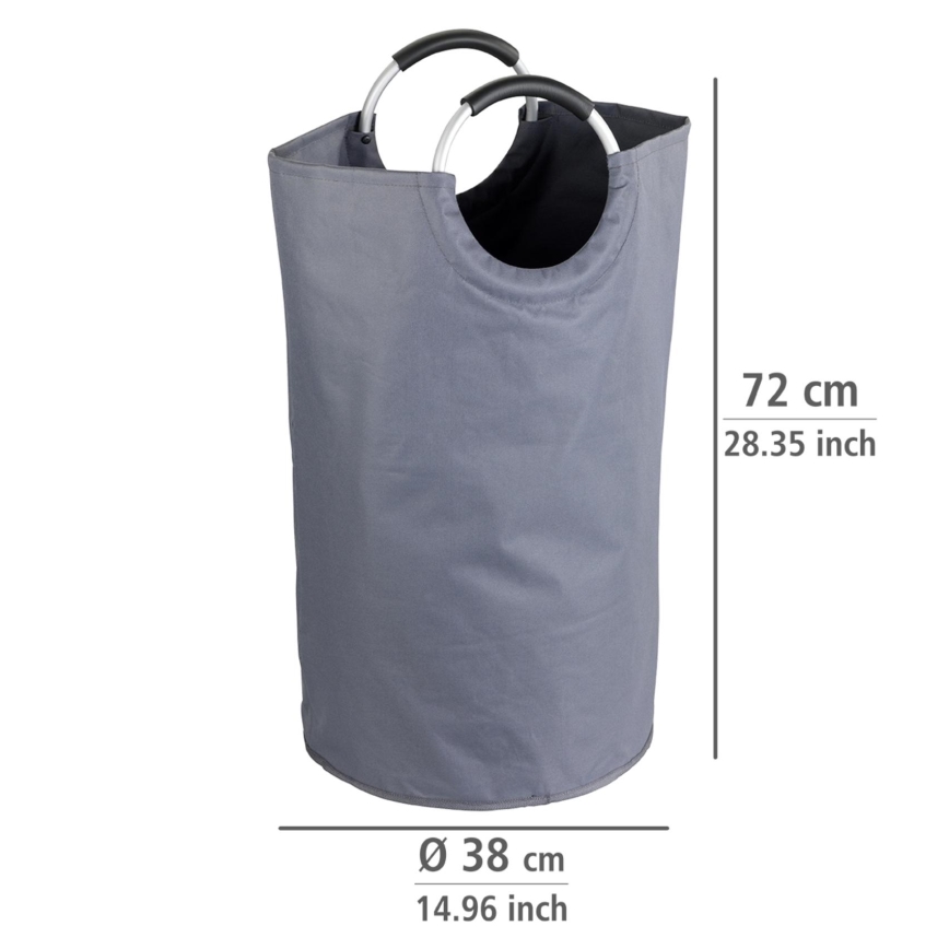 WENKO 3440803100 - Καλάθι ρούχων JUMBO 38x72 cm ανθρακί/ασημί/μαύρο