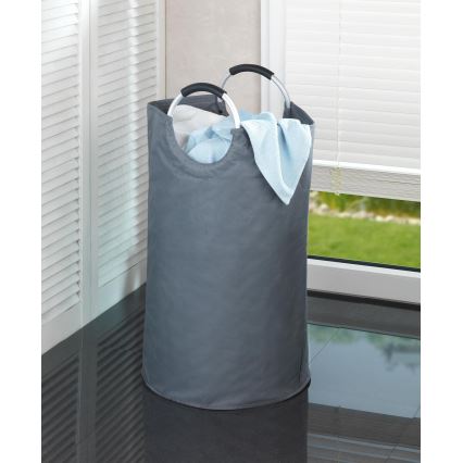 WENKO 3440803100 - Καλάθι ρούχων JUMBO 38x72 cm ανθρακί/ασημί/μαύρο