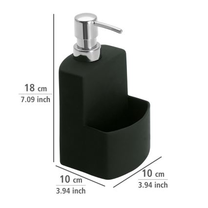WENKO 3620117800 - Δοσομετρητής υγρού σαπουνιού FESTIVAL 10x18 cm μαύρος