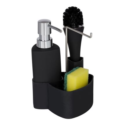 WENKO 3620127800 - Σετ καθαρισμού EMPIRE 11x19 cm μαύρο/ασημί