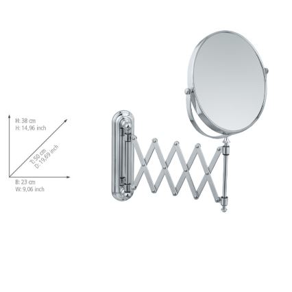 WENKO 3656241100 - Καθρέφτης μακιγιάζ TELESCOPE DELUXE 23x38 cm γυαλιστερό χρώμιο