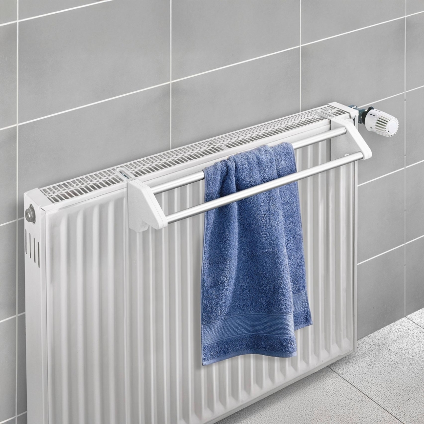 WENKO 3703100 - Απλώστρα ρούχων TWIN 60x13 cm ασημί/λευκή