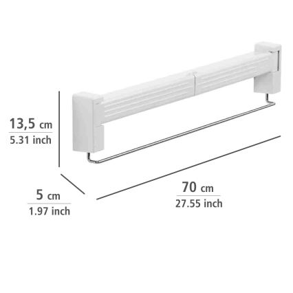 WENKO 3770013100 - Απλώστρα ρούχων BUTTERFLY 70x13,5 cm ασημί/λευκή