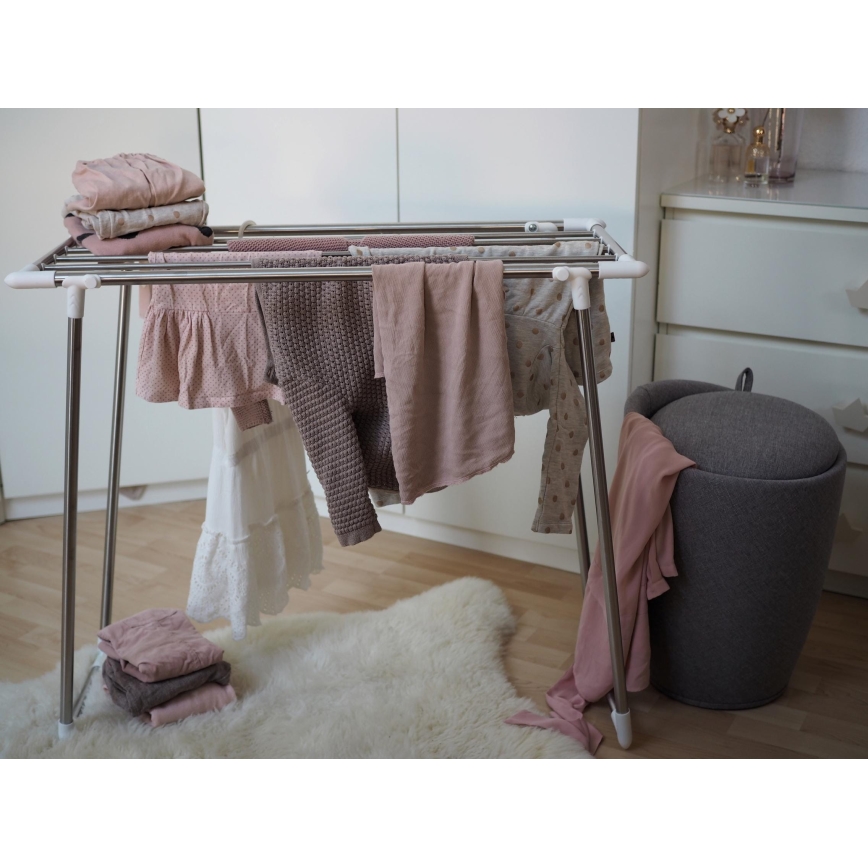 WENKO 3774020100 - Απλώστρα ρούχων PROFI SINGLE 87x79 cm, ανοξείδωτο/ασημί/λευκό