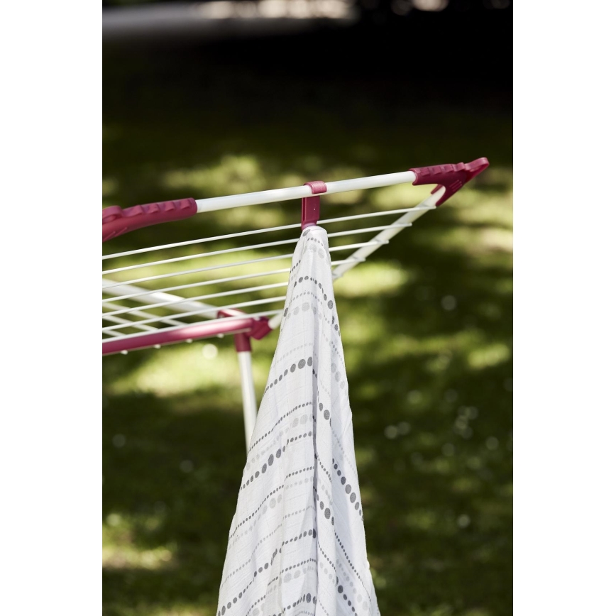 WENKO 3774021100 - Απλώστρα ρούχων SUMMER DRY 153x76 cm λευκή/ροζ