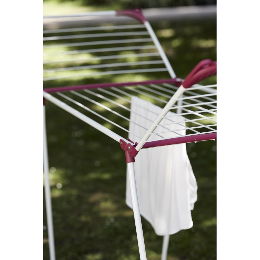 WENKO 3774021100 - Απλώστρα ρούχων SUMMER DRY 153x76 cm λευκή/ροζ