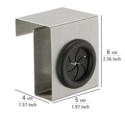 WENKO 4368060100 - Γάντζος PUSH 5x6 cm ασημί/μαύρο