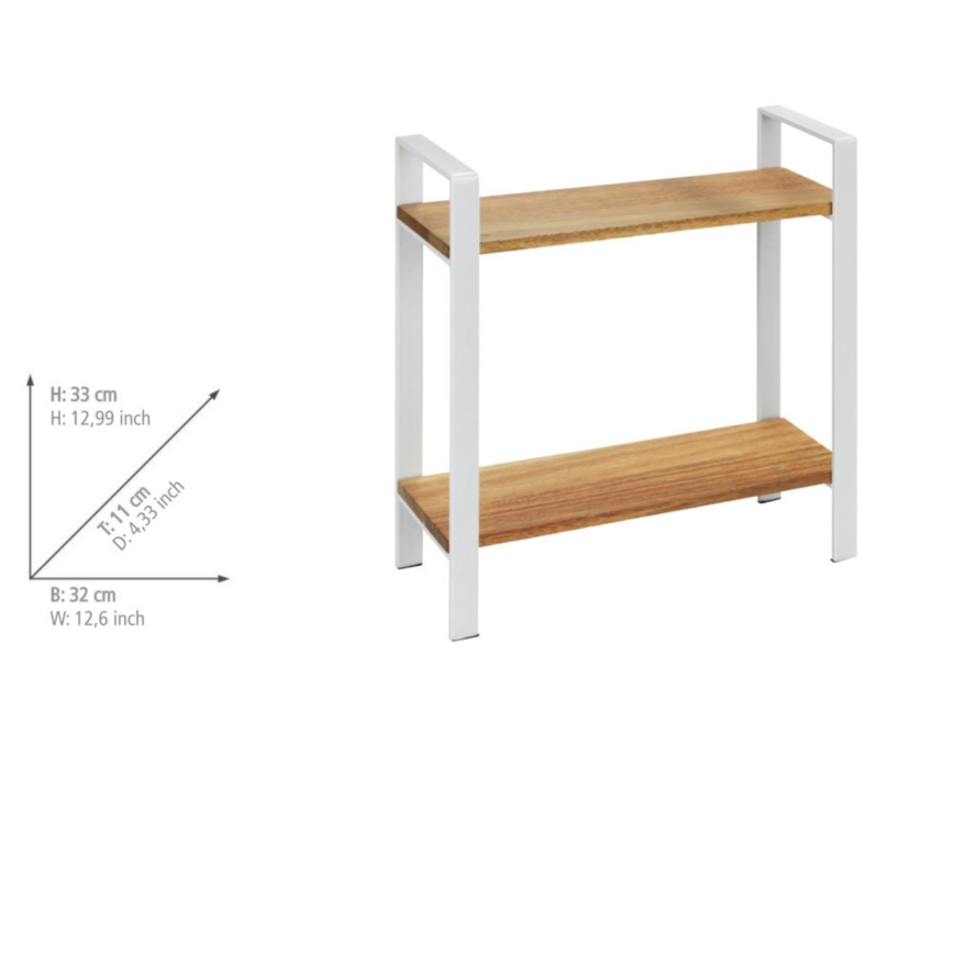 WENKO 53024100 - Ράφι LOUISA 32x33 cm λευκό/καφέ