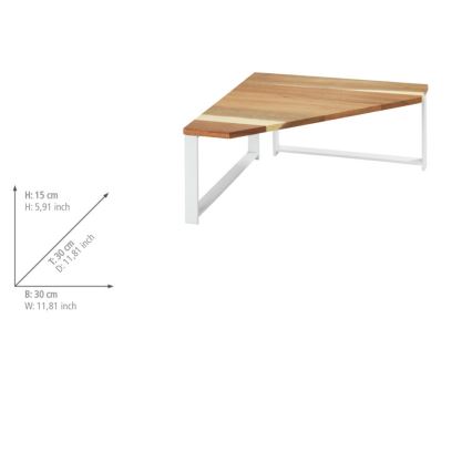 WENKO 53026100 - Ράφι LOUISA 30x30 cm λευκό/καφέ