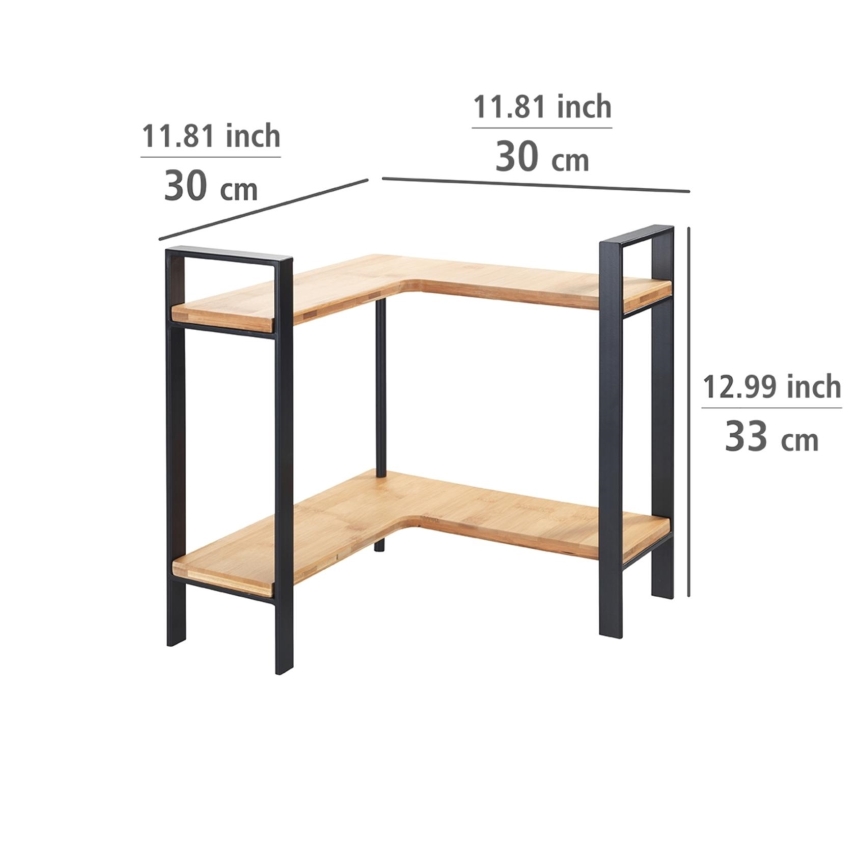 WENKO 53028100 - Ράφι LOU 30x33 cm μαύρο/καφέ