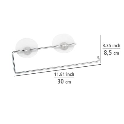 WENKO 53130100 - Βάση για πετσέτες STATIC-LOC 30x8,5 cm ασημί/διάφανο