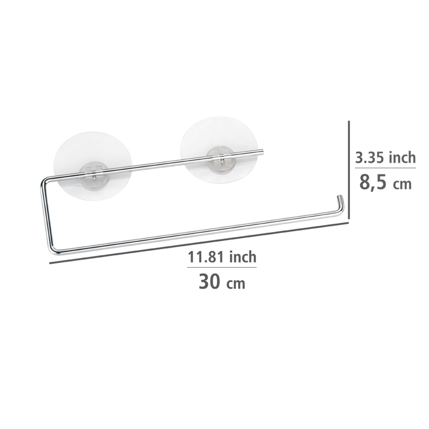 WENKO 53130100 - Βάση για πετσέτες STATIC-LOC 30x8,5 cm ασημί/διάφανο