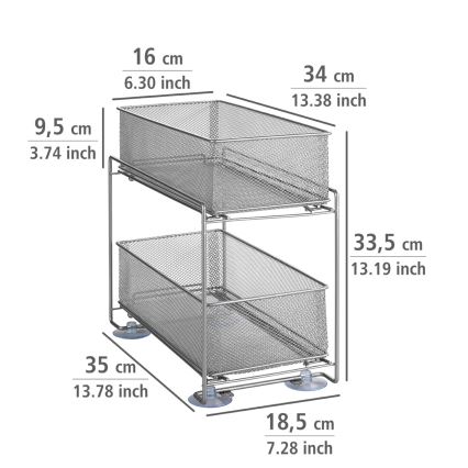 WENKO 53140800 - Ράφι GIOMA 35x33,5 cm ασημί