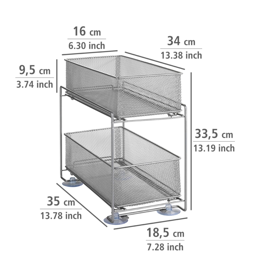 WENKO 53140800 - Ράφι GIOMA 35x33,5 cm ασημί