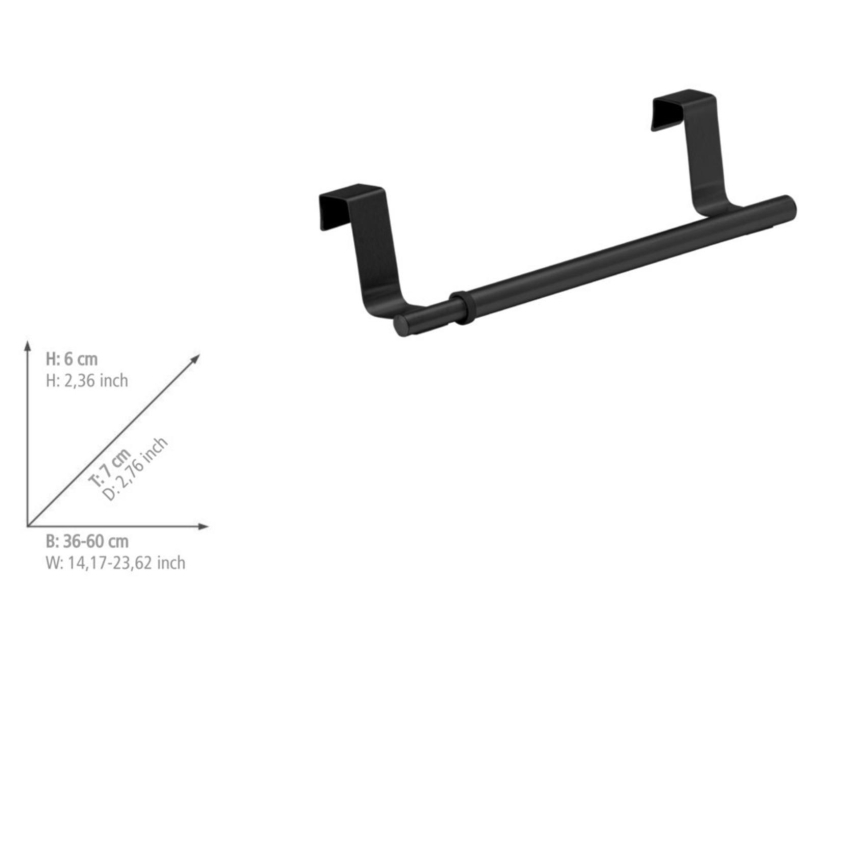 WENKO 53247100 - Κρεμάστρα πετσετών 7x6 cm ανοξείδωτο ατσάλι/μαύρο