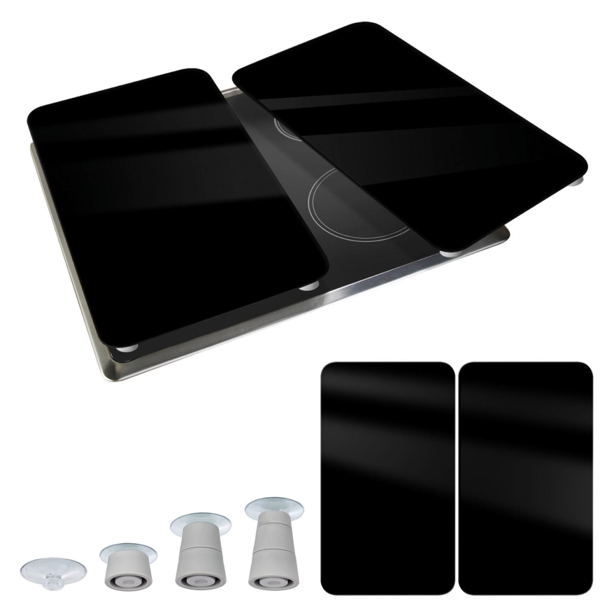 WENKO 53898100 - Πλάκα κάλυψης 52x30 cm μαύρη/γκρι/διάφανη