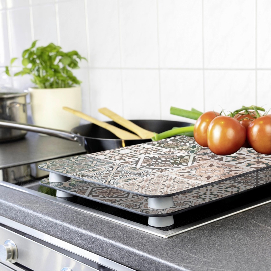 WENKO 53904100 - Κάλυμμα εστίας 30x52 cm πολύχρωμο/γκρι/διάφανο