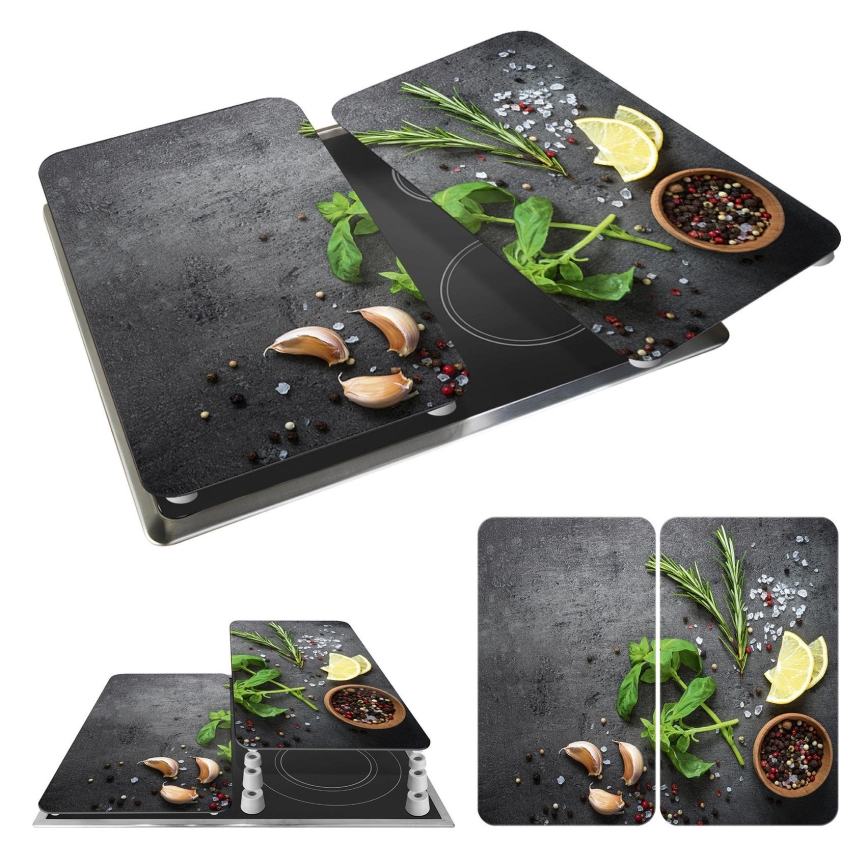 WENKO 53907100 - Κάλυμμα εστίας 30x52 cm πολύχρωμο/γκρι/διάφανο