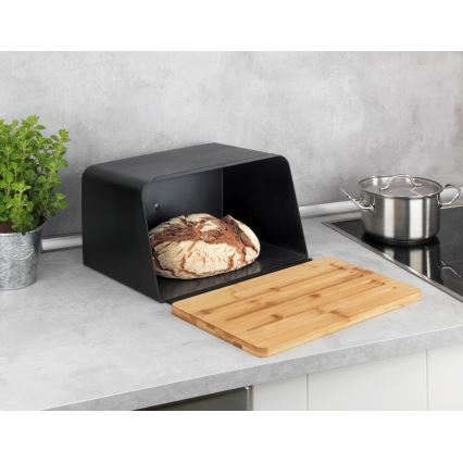 WENKO 54098100 - Ψωμιέρα KUBO 35x26,5 cm μαύρη/καφέ