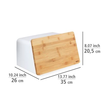 WENKO 54099100 - Ψωμιέρα KUBO 35x26,5 cm λευκή/καφέ