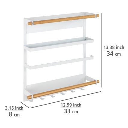 WENKO 54113100 - Οργανωτής MAGNA 33x34 cm λευκό/καφέ/μαύρο
