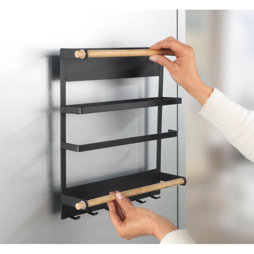 WENKO 54114100 - Οργανωτής MAGNA 33x34 cm μαύρο/καφέ