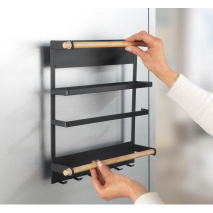 WENKO 54114100 - Οργανωτής MAGNA 33x34 cm μαύρο/καφέ